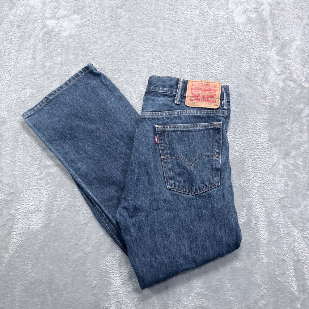 Levis 517 Bootcut Jeans Mens 34x29 Blue Medium Wash Denim Cotton Regular Fit